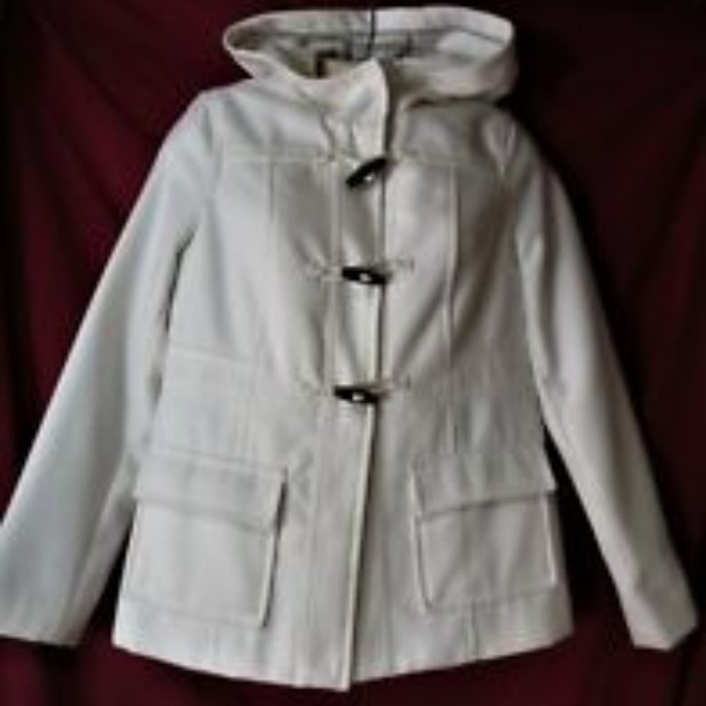 Women's White Hooded Jacket Coat Size Small